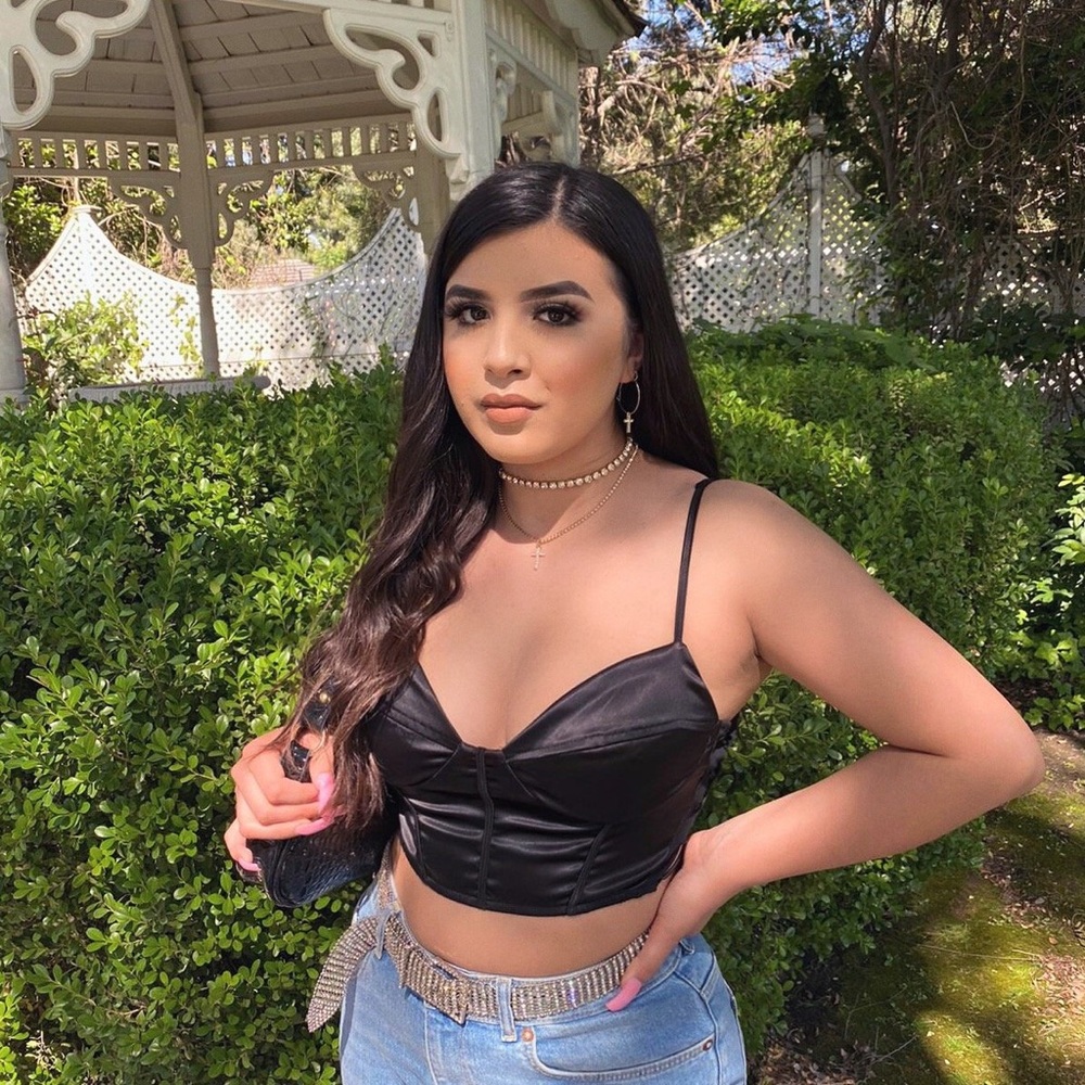 Black satin top